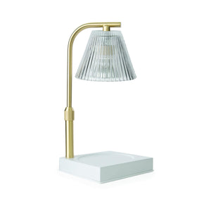 Candle Warmer Lamp (Fluted Glass and Gold)