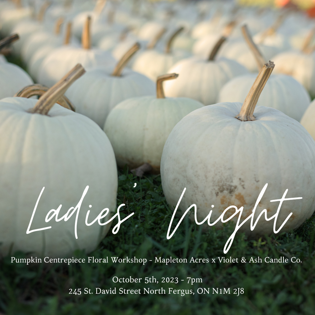 Pumpkin Centrepiece Floral Workshop (Mapleton Acres x Violet & Ash Candle Co.)