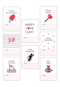 Classroom Valentine Set (32 mini cards and 2 teacher cards)