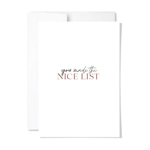 Nice List Card