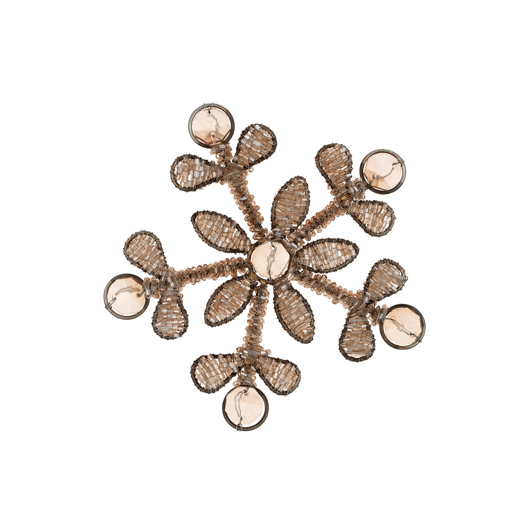 Rose Glass Snowflake Ornament