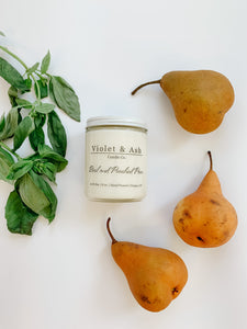 Basil and Poached Pear