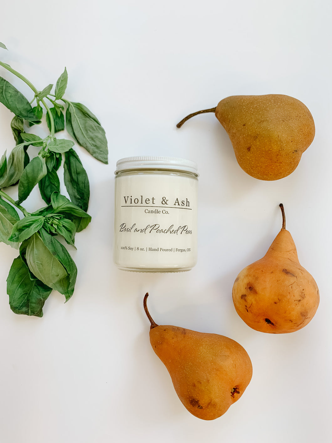 Basil and Poached Pear