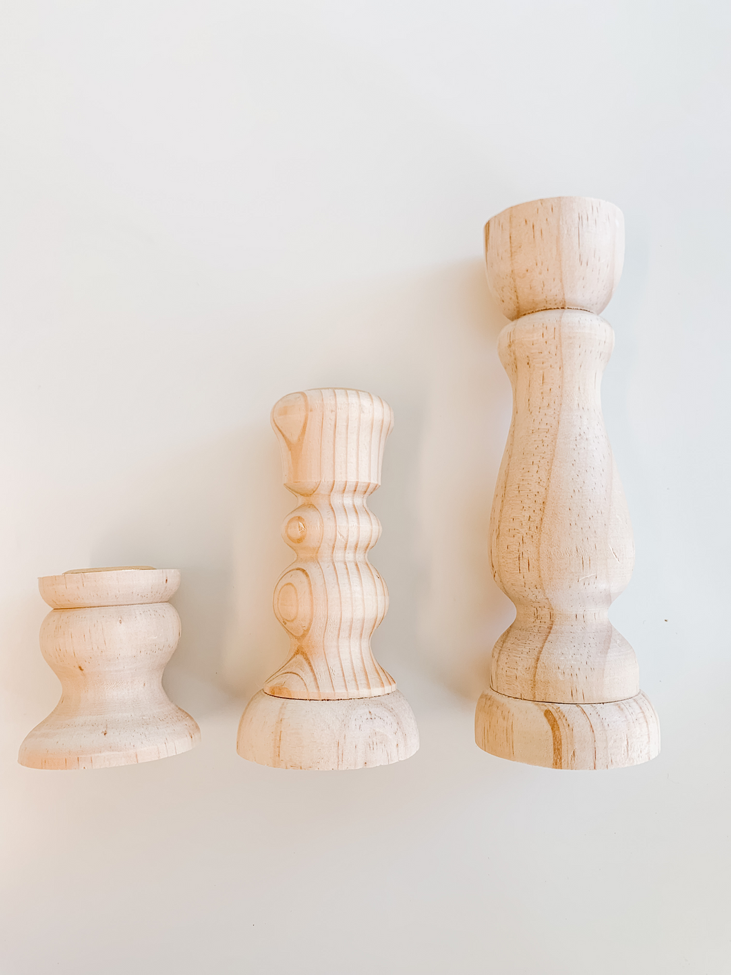 Natural Wood Spindle Taper Holder